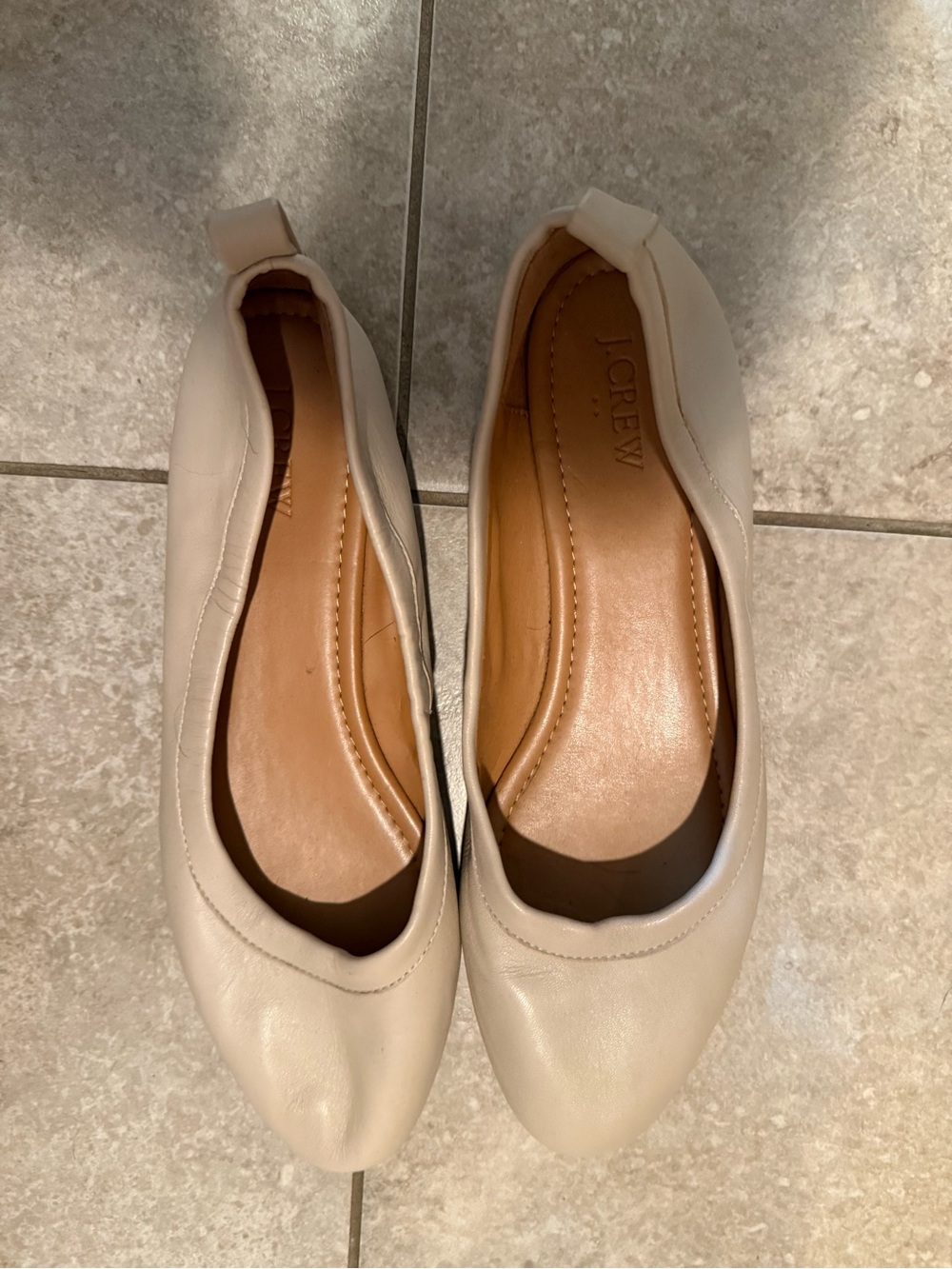 J. Crew Women's Cream Leather Ballet Flats size 9